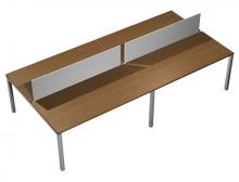 Рабочая станция с настольными экранами ДСП (белый премиум) 2800