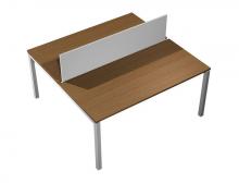 Рабочая станция с настольным экраном ДСП (белый премиум) 1400