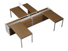 Рабочая станция 4*1400 на 2-х опорных тумбах-купе с ProSystem