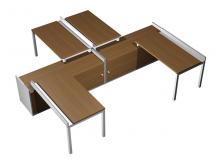 Рабочая станция 4*1200 с ProSystem на 2-х опорных тумбах-купе 