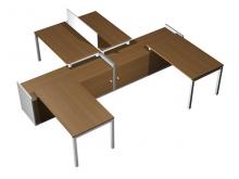 Рабочая станция 4*1200 на 2-х опорных тумбах-купе