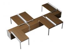 Рабочая станция 6*1400 с ProSystem на 3-х опорных тумбах-купе