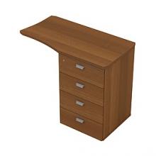 Брифинг-приставка с тумбой 4-ящичной с лотком, правая