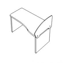 Экран боковой ДСП - голубой (с кронштейнами крепления) 16x800x420 мм
