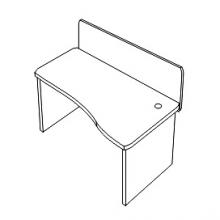 Экран настольный тканевый - синий (с кронштейнами крепления) 0x1200x420 мм