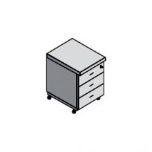 Тумба выкатная с центральным замком с лотком