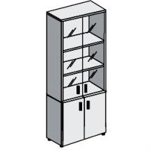 Шкаф для документов со стеклянными дверями высокий