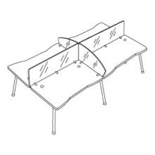 Рабочая станция МП (4 прямых стола 120)