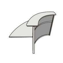 Модуль стойки ресепшен 60 гр. изгнутой внутрь (без опор)