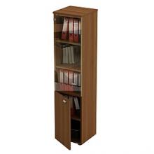 Шкаф для документов узкий со стеклянной прозрачной дверью 986 профи