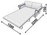 Диван-кровать двойной Бекер (спальное место 1000 х 1900)