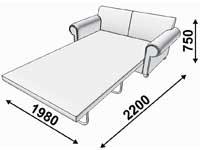Диван-кровать тройной Бекер (спальное место 1400 х 1900)