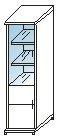 "Лайт" Шкаф узкий высокий со стеклом