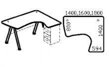 CТОЛ УГЛОВОЙ (левый,правый) 1400x1400x744 мм