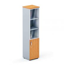 Бостон New шкаф 5 уровней верх стекло в алюм рамке 450x430x1980 мм