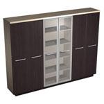 Esperto-374. Шкаф комбинированный (закрытый- стекло- закрытый), дуб