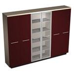 Esperto-375-1. Шкаф комбинированный (закрытый- стекло- одежда), бордо (под заказ)