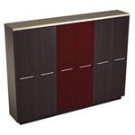 Esperto-379-2. Шкаф для документов закрытый (дуб- бордо- дуб) под заказ