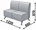 Диванная секция Кларк 11 двойная без подлокотников