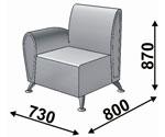 Кресельная секция Кларк 11 с одним подлокотником лев/прав
