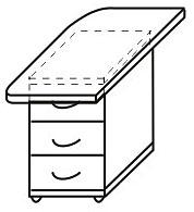 Тумба прямая с крышкой КП-4 (прав) 