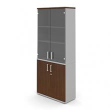 "Милан" Шкаф глухие+стекл. двери закрытый