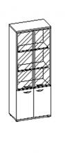 ШКАФ ЗАКРЫТЫЙ СО СТЕКЛОМ