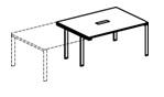Спринт-Люкс приставка стола для заседаний с кабель-каналом Спринт-люкс 1685