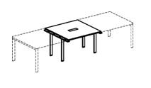 Спринт-Люкс приставка стола для заседаний с кабель-каналом Спринт-люкс 1690