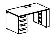 **СТОЛ РАБОЧИЙ (левый,правый) (вставка в узкую опору из метал. перф. щита) 700x1400x740 мм