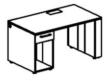 СТОЛ РАБОЧИЙ с тумбой под системный блок (левый,правый) 1600х700