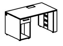 **СТОЛ РАБОЧИЙ с тумбой под системный блок (левый,правый) (вставка в узкую опору из метал. перф. щита) 700x1800x740 мм